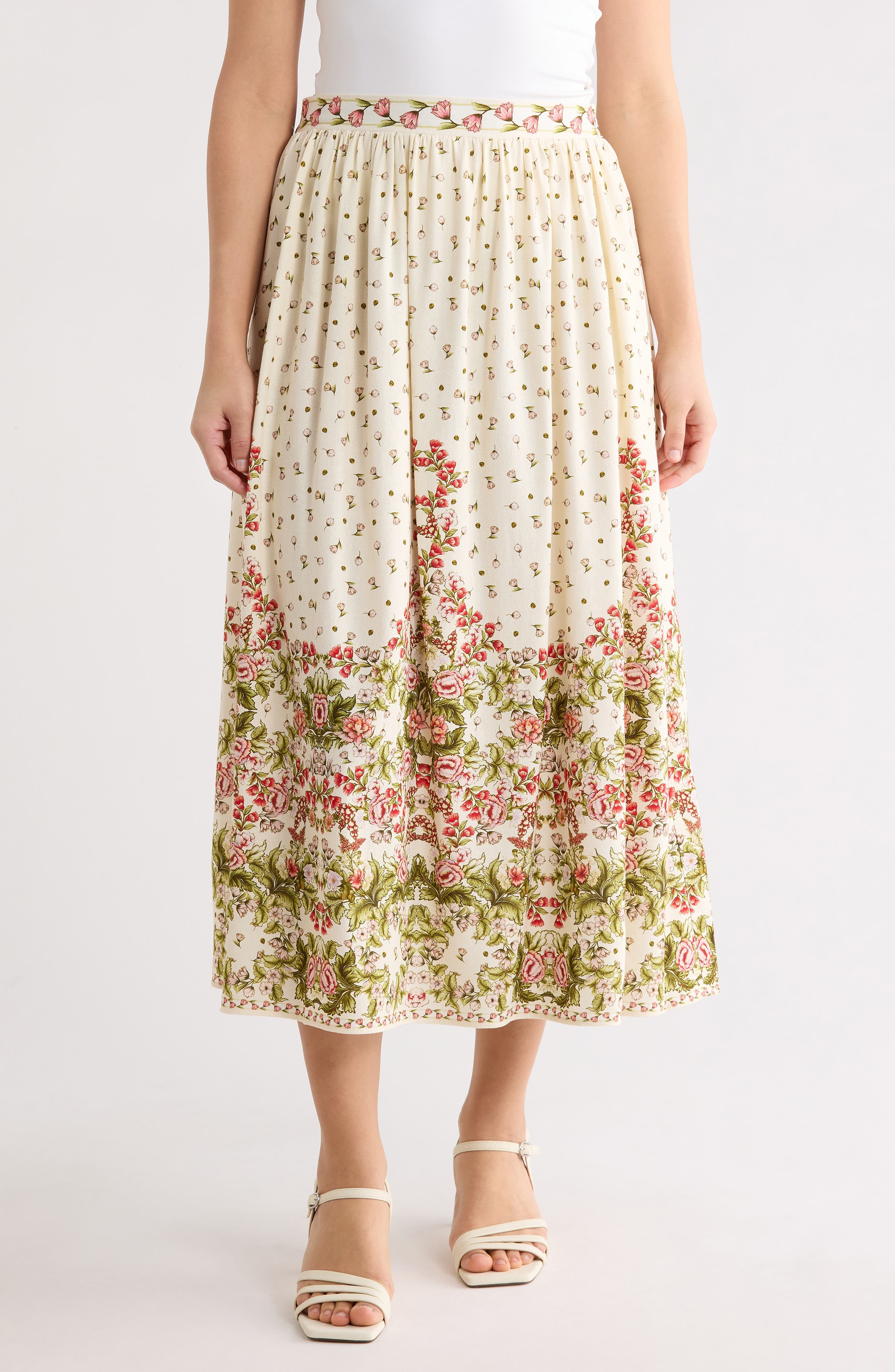 MAX STUDIO Border Print Maxi Skirt