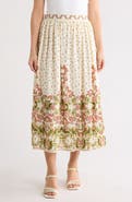 MAX STUDIO Border Print Maxi Skirt