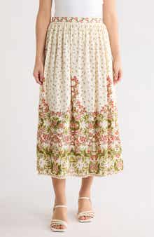 MAX STUDIO Border Print Maxi Skirt