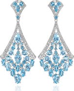 House of Frosted Blue & White Topaz Drop Earrings
