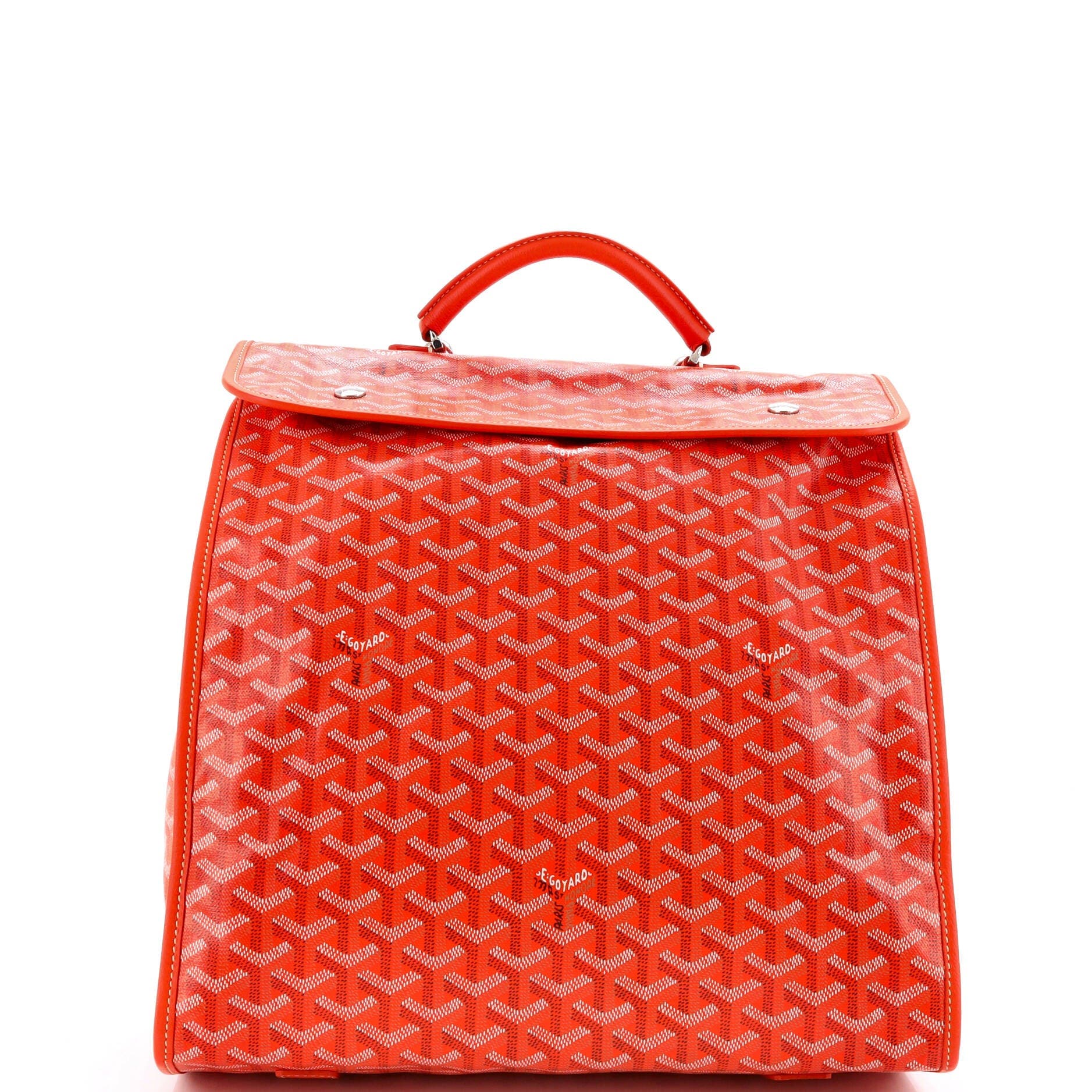 Pre-Owned Goyard Saint Leger Briefcase Backpack Coated Canvas, Main, color, 