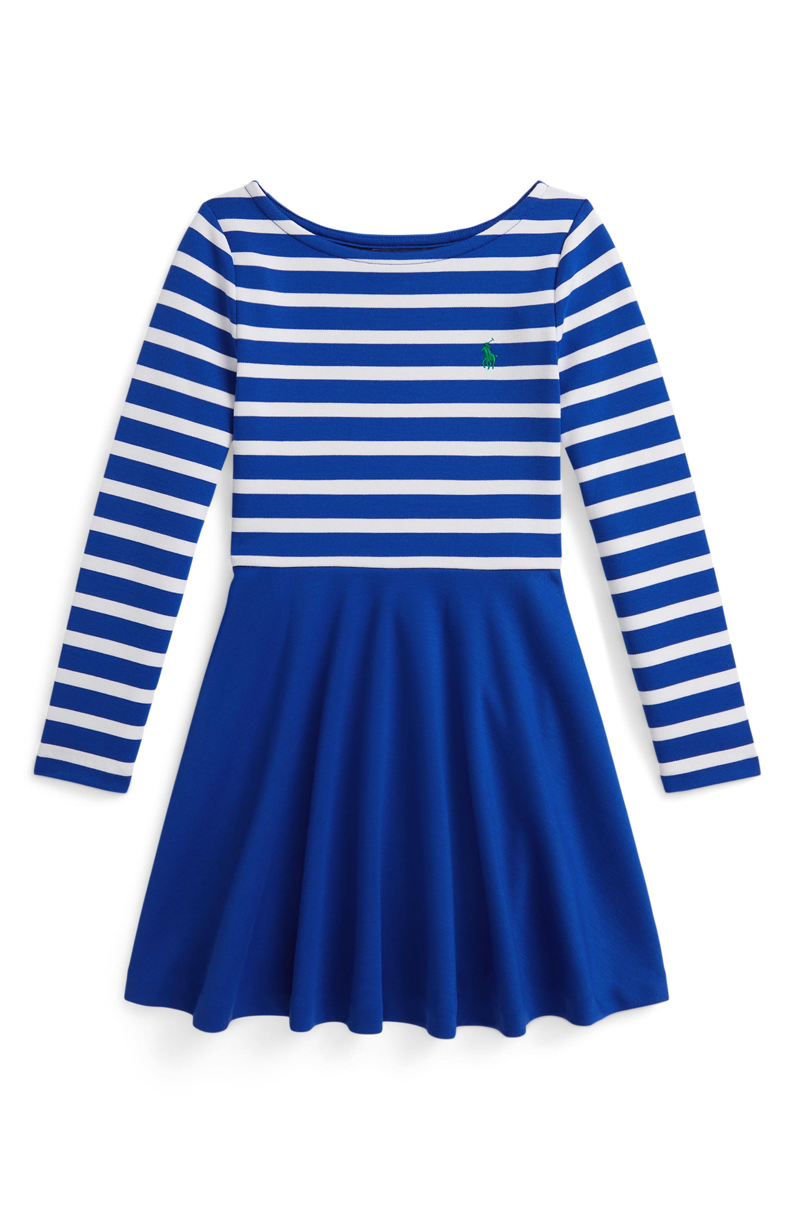 Kids' Stripe Stretch Ponte Dress