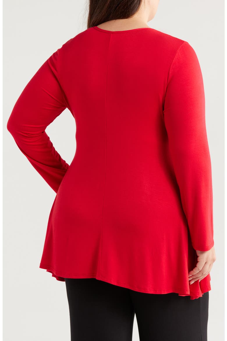 Swing Asymmetric Hem Tunic Top, Alternate, color, RED