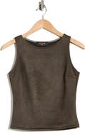 Renee C Faux Suede Sleeveless Top