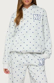 EDIKTED NY Babe Polka Dot Hoodie