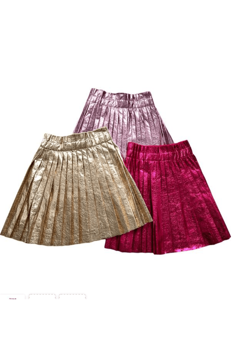 Lola + The Boys Foil Pleated Skirt, Alternate, color, Pastel Pink