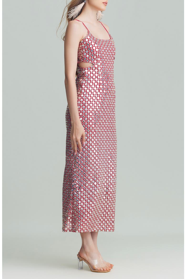 Lily Foil Embroidery Sheath Dress, Alternate, color, PINK