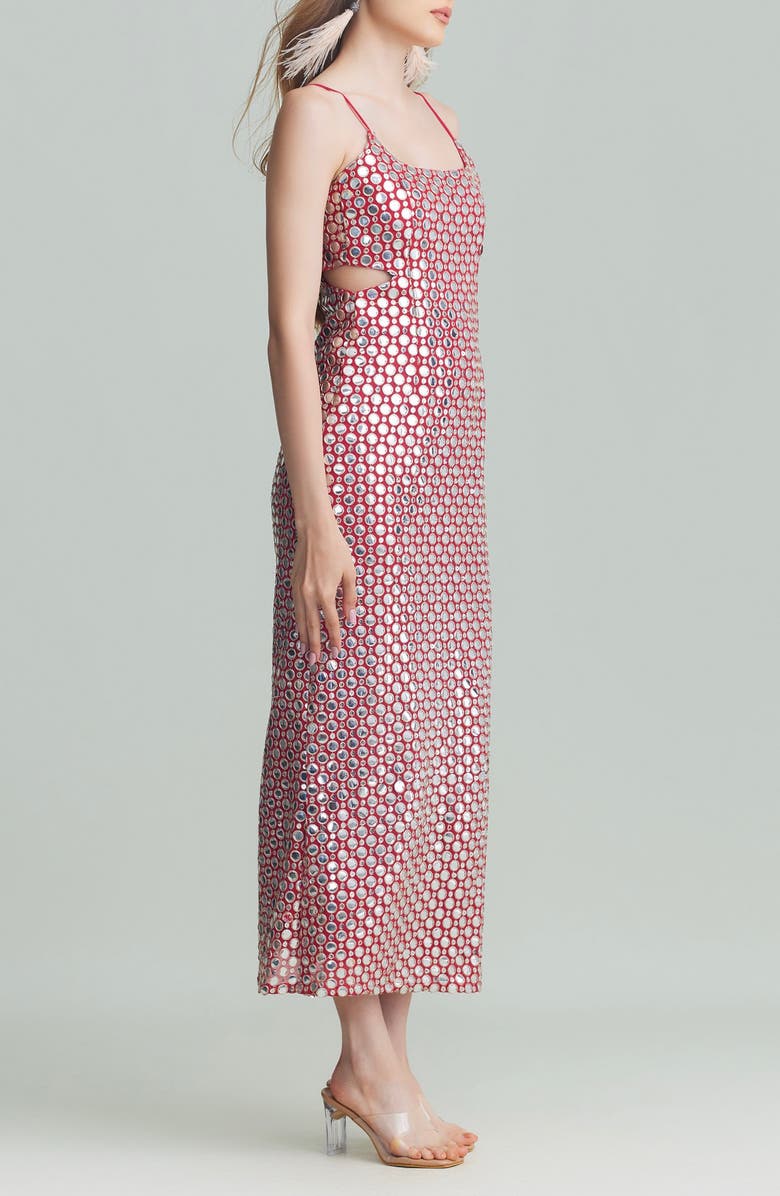 holiCHIC Lily Foil Embroidery Sheath Dress, Alternate, color, Pink