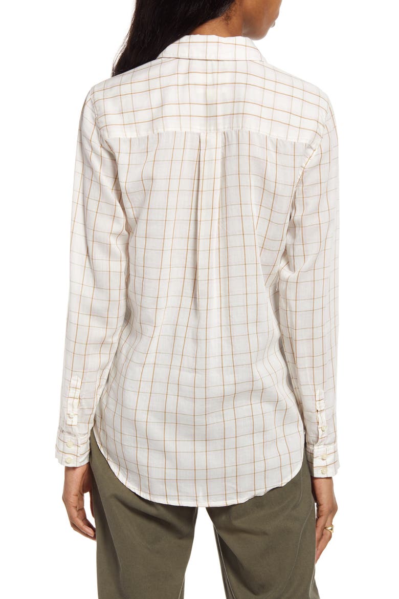 Classic Drapey Shirt, Alternate, color, IVORY- PINK AVACHECK