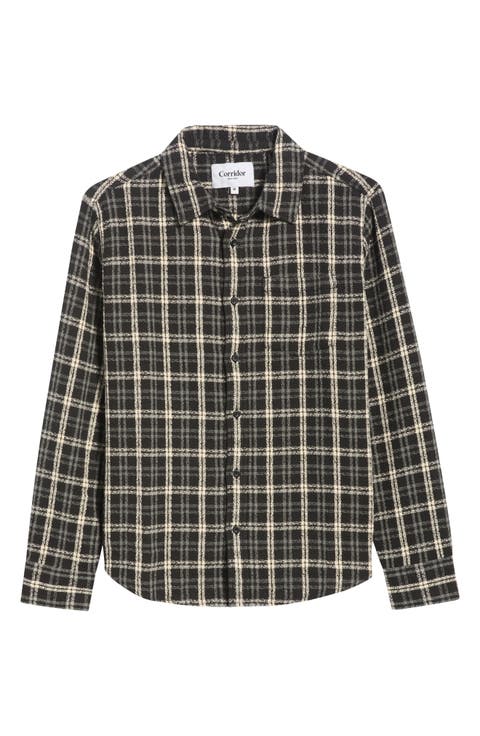 Spacerock Long Sleeve Plaid Cotton Shirt