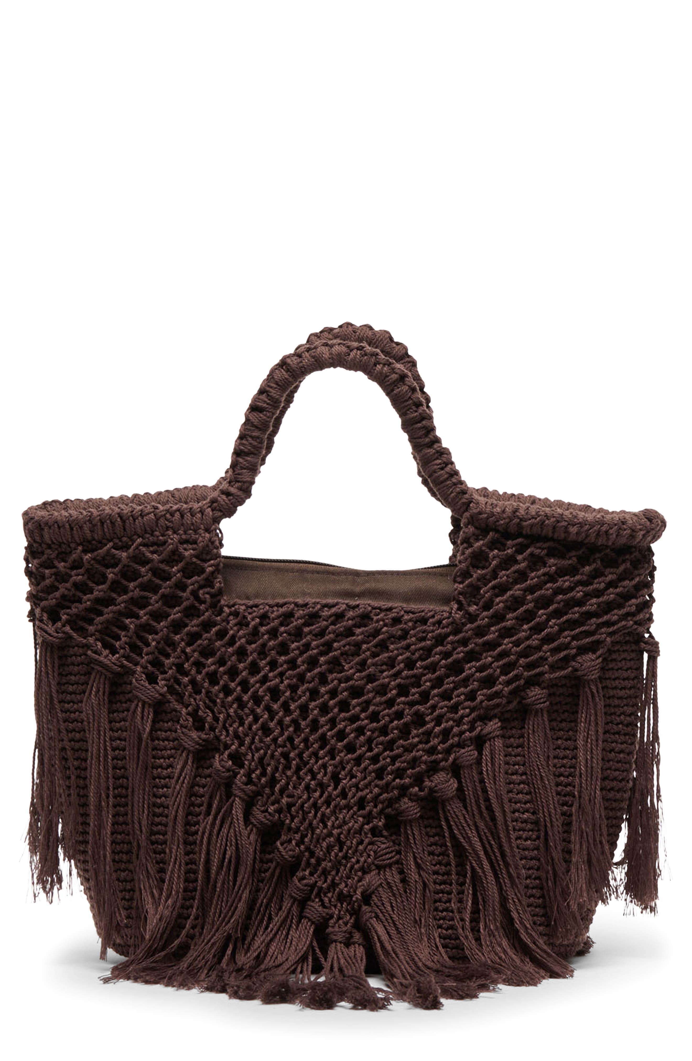Dolce Vita Birch Crochet Handbag, Main, color, Chocolate