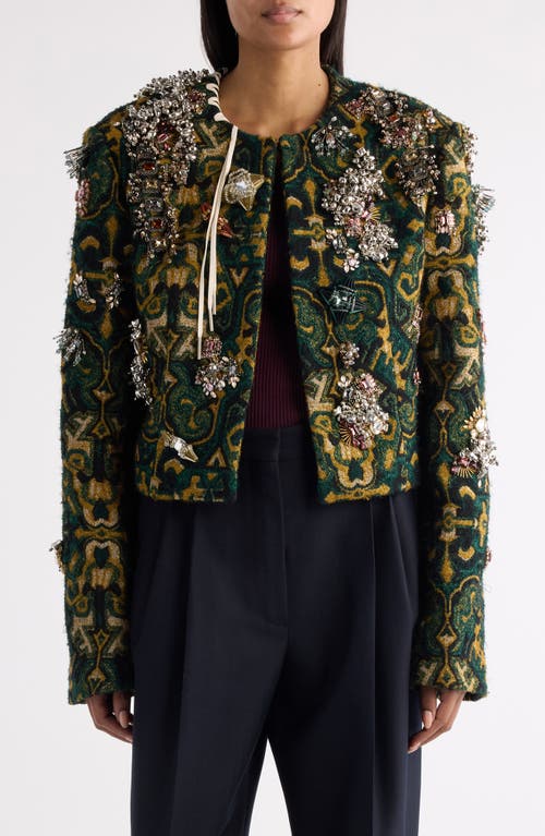 Dries Van Noten Baftano Embellished Geo Print Jacket in Bottle  product