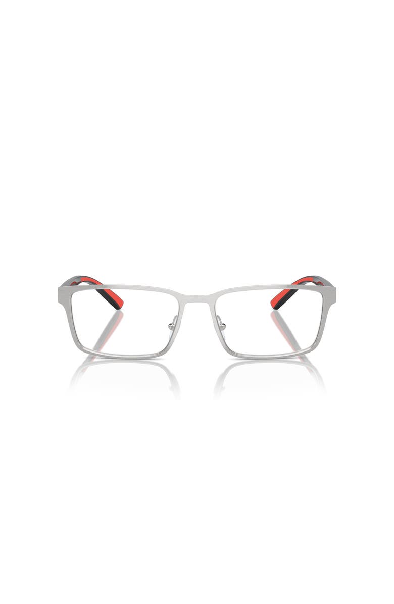 Scuderia Ferrari 56mm Rectangle optical glasses, Alternate, color, Silver