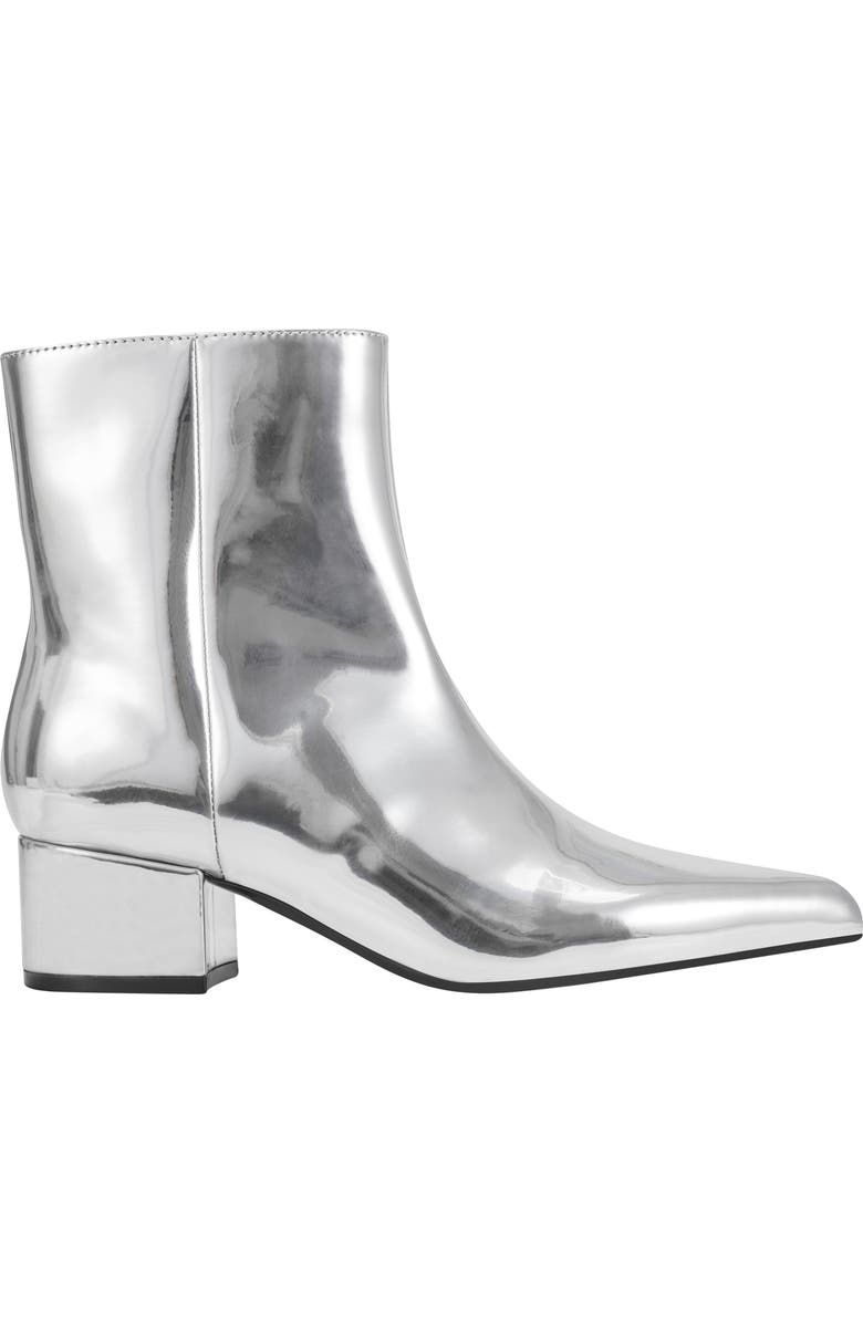 Marc Fisher Block Heel Bootie, Alternate, color, Silver