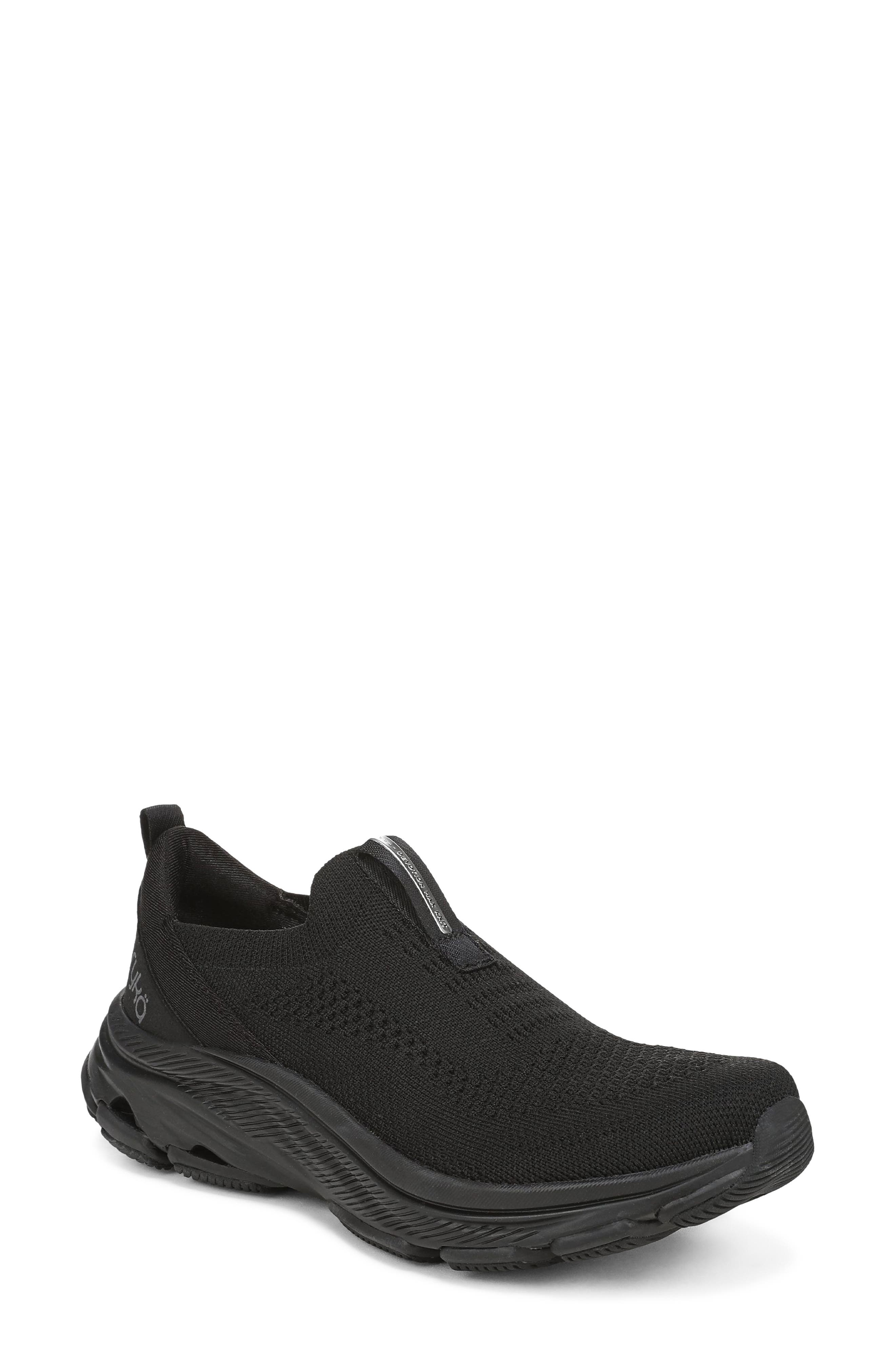 Devotion Max Slip-On Walking Sneaker, Main, color, BLACK BLACK
