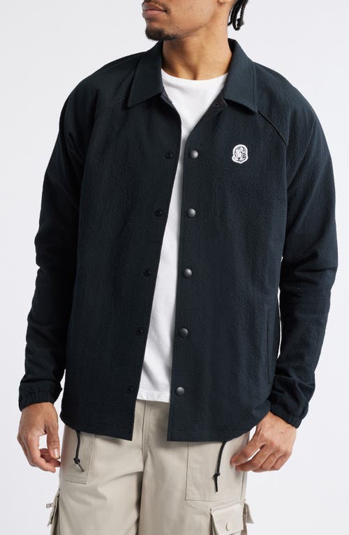 Billionaire Boys Club Bb Dipper Logo Embroidered Cotton Seersucker Jacket In Black