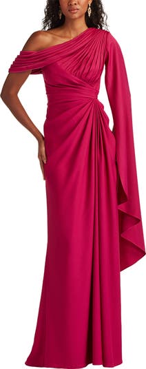Tadashi Shoji Ember One-Shoulder Draped Gown | Nordstrom