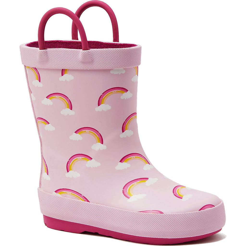 Lands' End Kids Pull On Splash Rubber Rain Boots In Pink