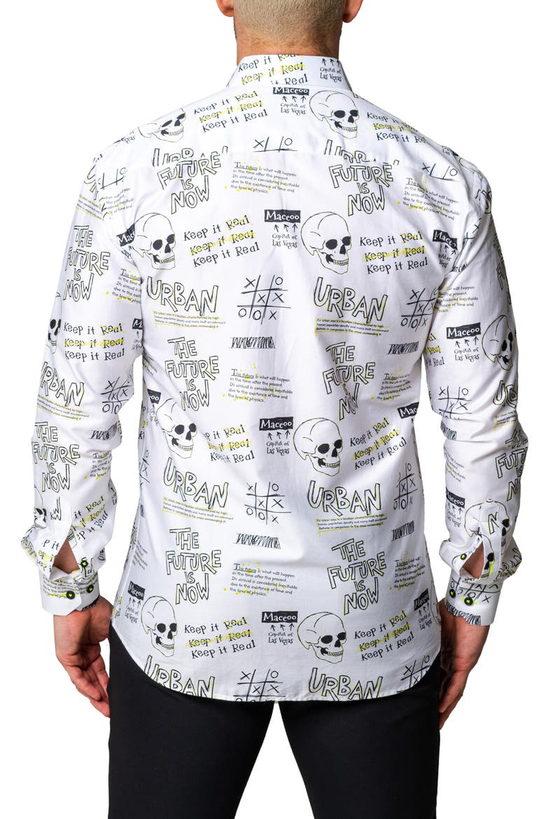 Fibonacci Urban Contemporary Fit Button-Up Shirt, Alternate, color, WHITE