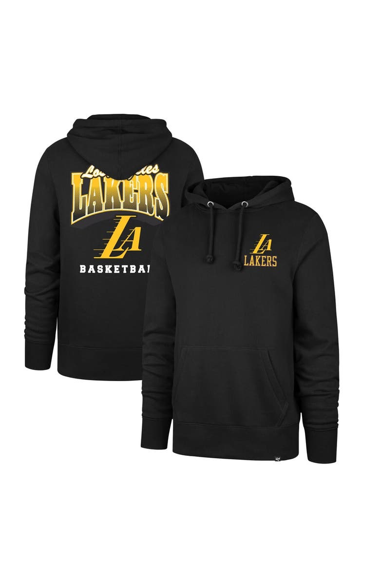 Men's '47 Black Los Angeles Lakers 2025/26 City Edition Jab Step Headline Hoodie, Main, color, Black