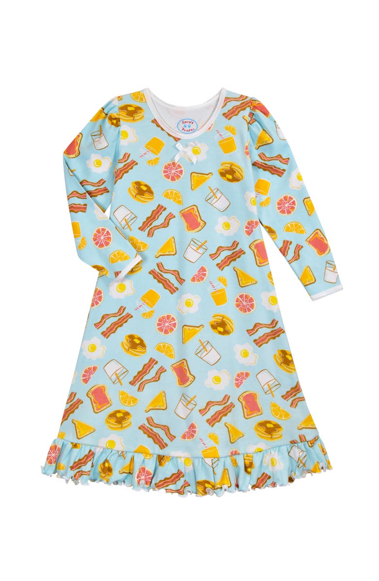 Sara’s Prints Long Sleeve Classic Nightgown, Main, color, Breakfast