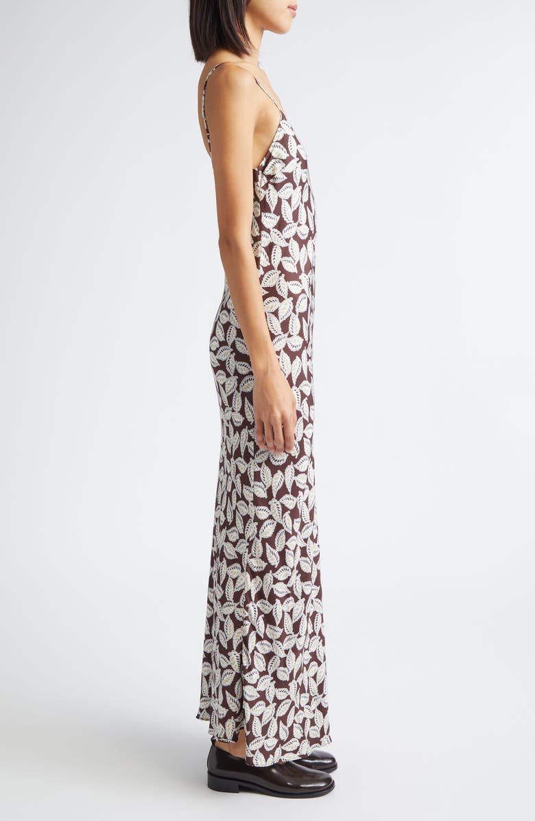 Bode Paper Birch Print Slipdress, Alternate, color, Brown White