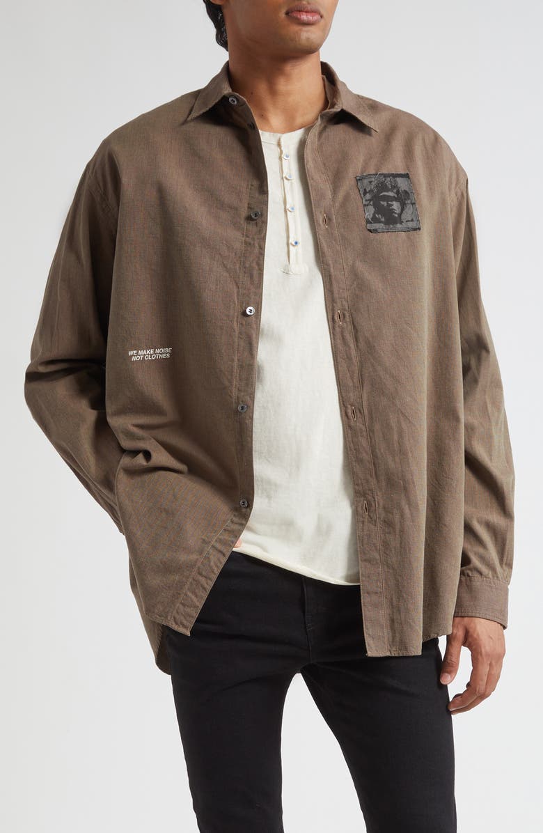 Undercover Oversize Button-Up Shirt, Main, color, Brown Check