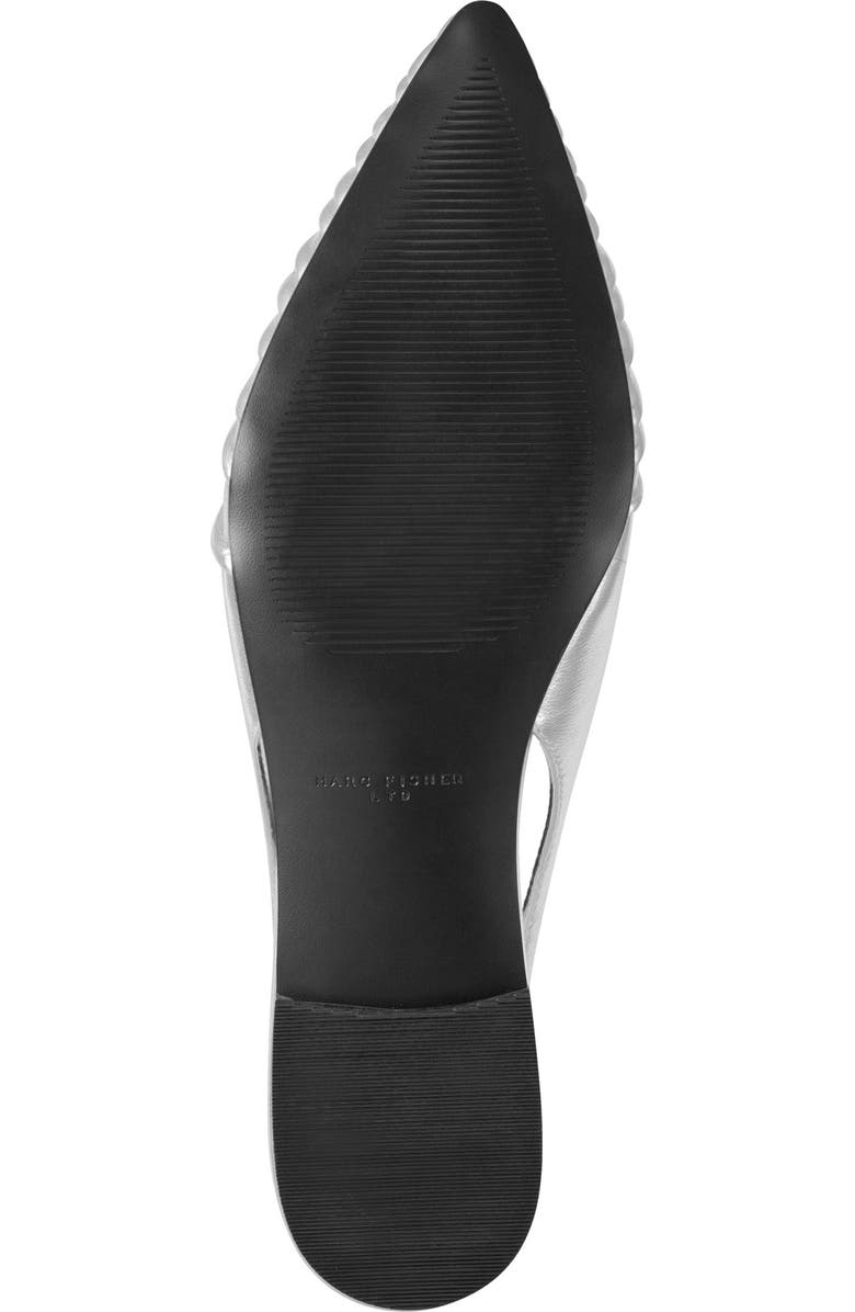Marc Fisher LTD Dalatee Slingback Pointed Toe Flat, Alternate, color, Silver