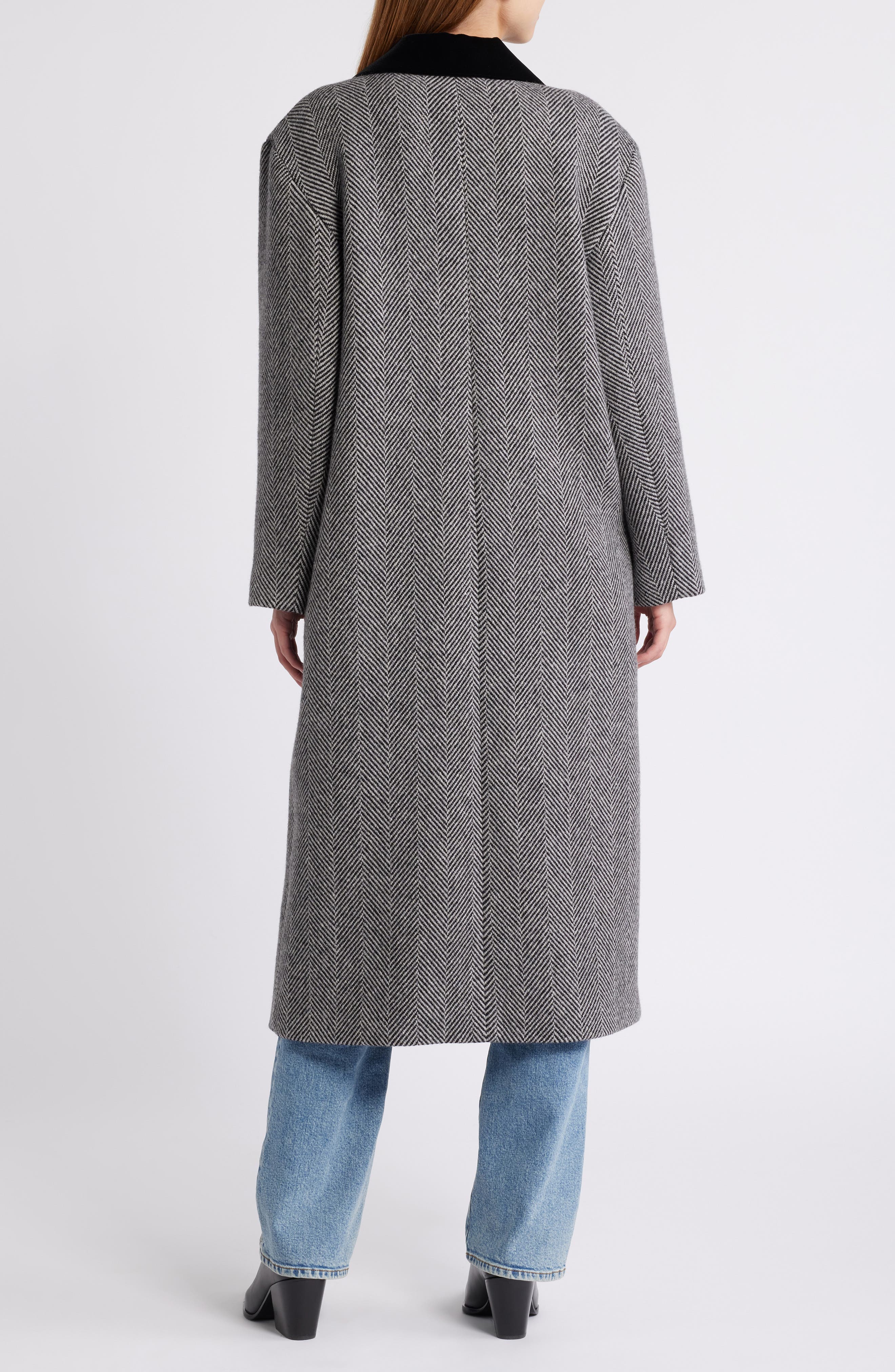 Herringbone Wool Blend Longline Coat - image 2