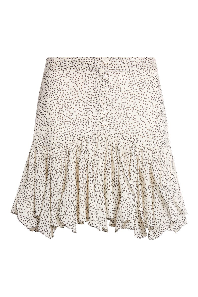 Daneen Ruffle Cotton Miniskirt, Alternate, color, ECRU/ BLACK