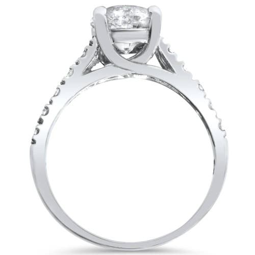 Bliss Diamond Certified 2 1/2ct Diamond Cathedral Engagement Ring 14k Gold Lab Grown In 14k White Gold