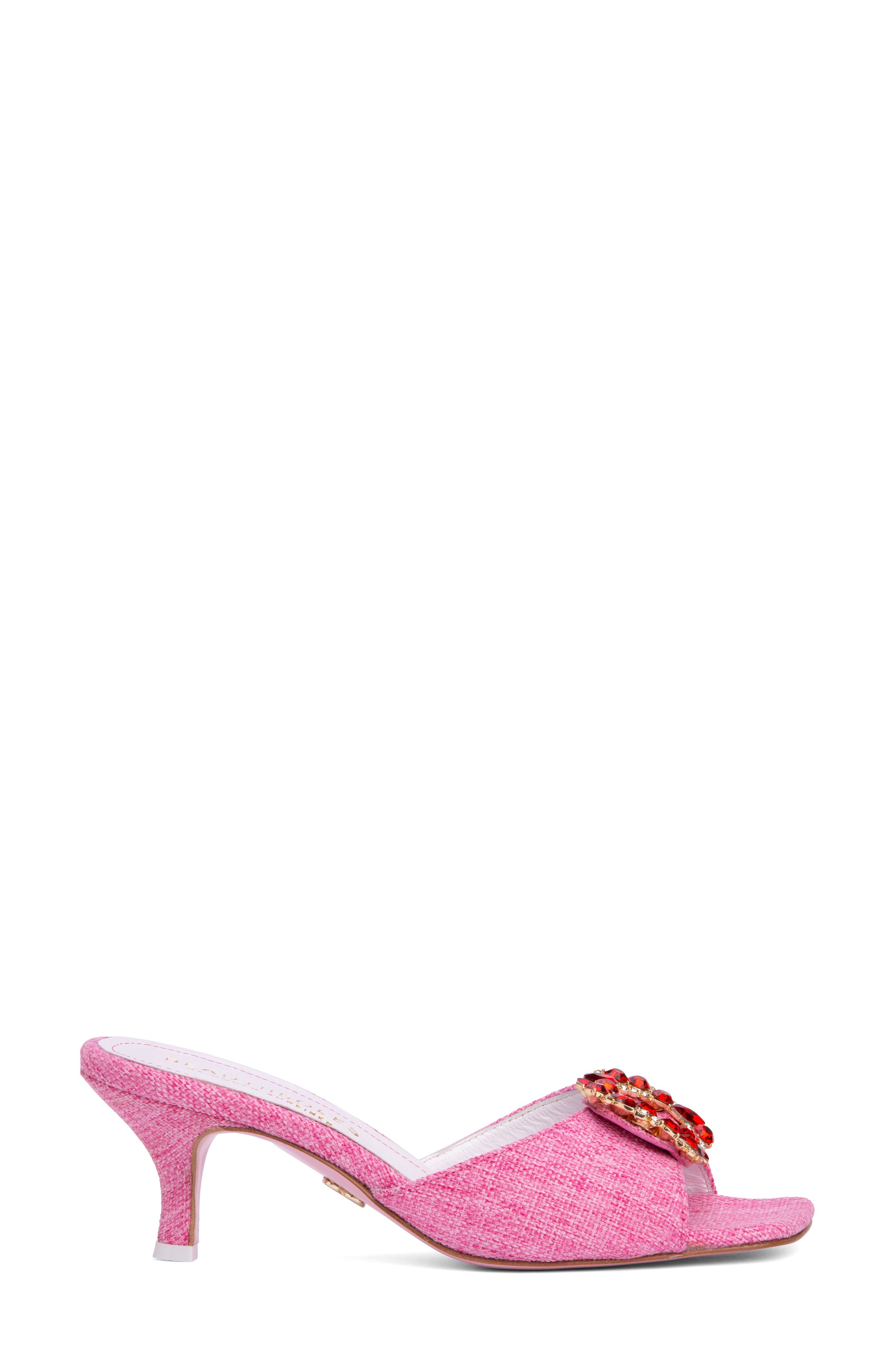 BEAUTIISOLES Eden Kitten Heel Slide Sandal, Alternate, color, Pink