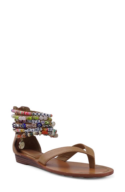 Farina Beaded Ankle Cuff Sandal (Women)