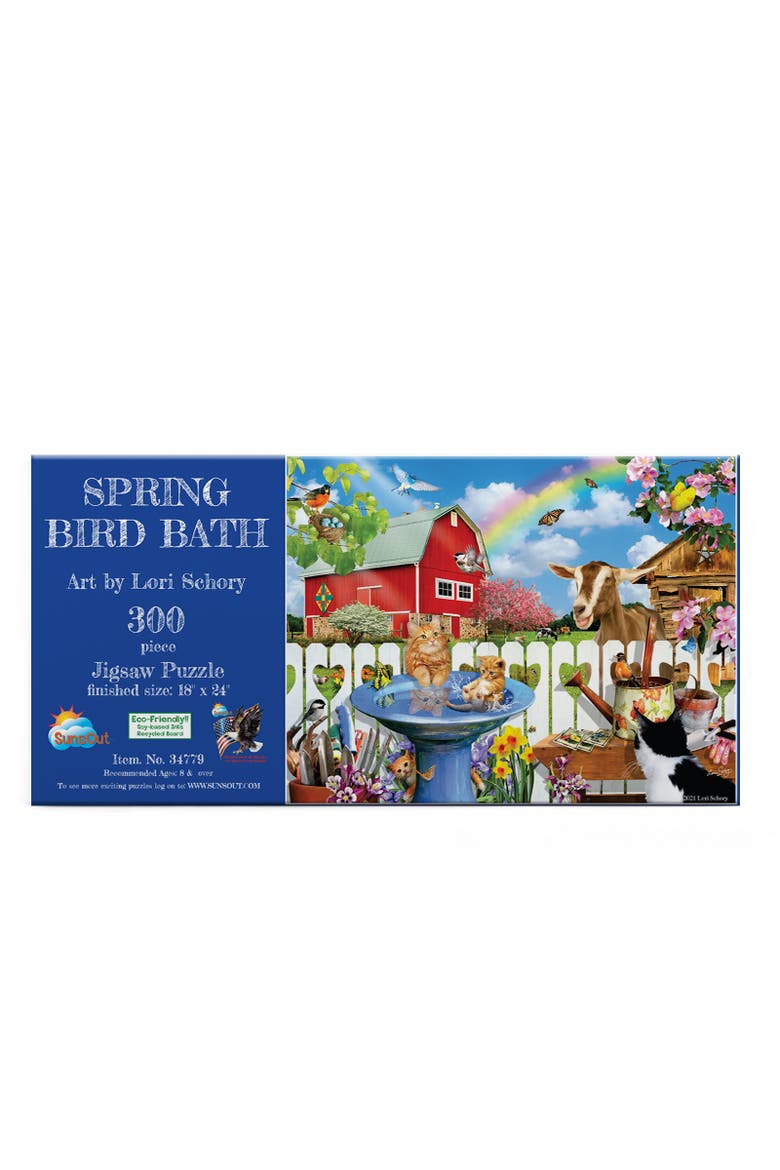 Spring Bird Bath 300 piece Jigsaw Puzzle for Adults, Alternate, color, Multicolor