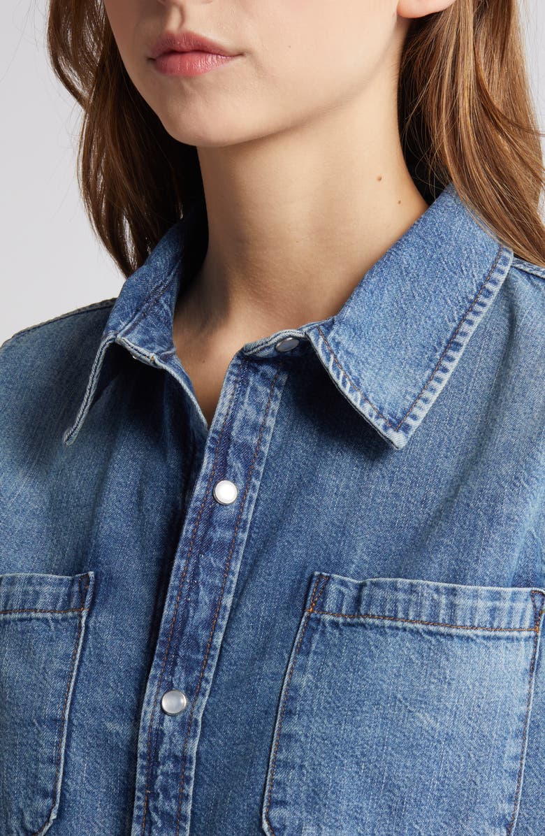 Re/Done Slim Fit Denim Snap-Up Shirt, Alternate, color,