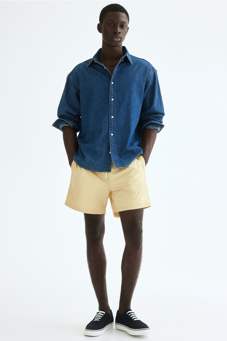 Relaxed-fit Shorts, Alternate, color, Yellow