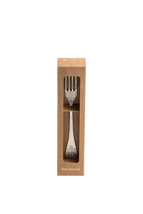 Dume Patterned Stainless Steel Dessert Fork Set of 4