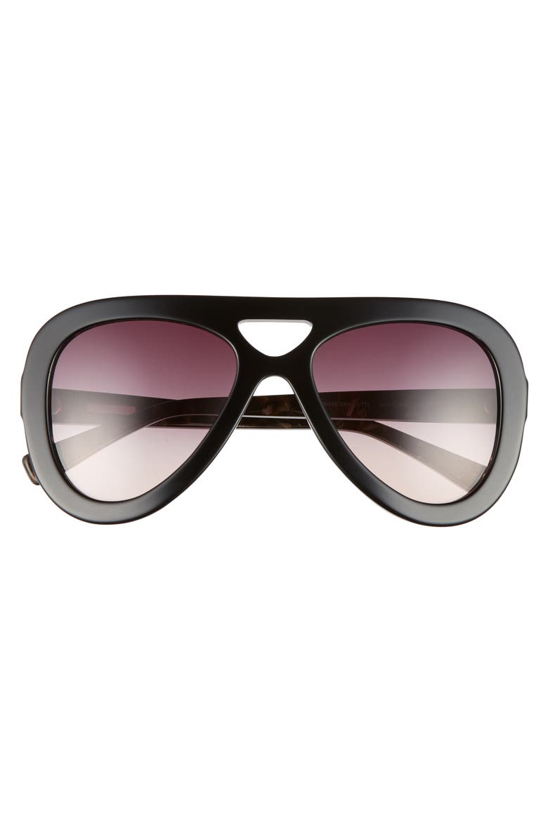 54mm Aviator Sunglasses, Alternate, color, BLACK BROWN