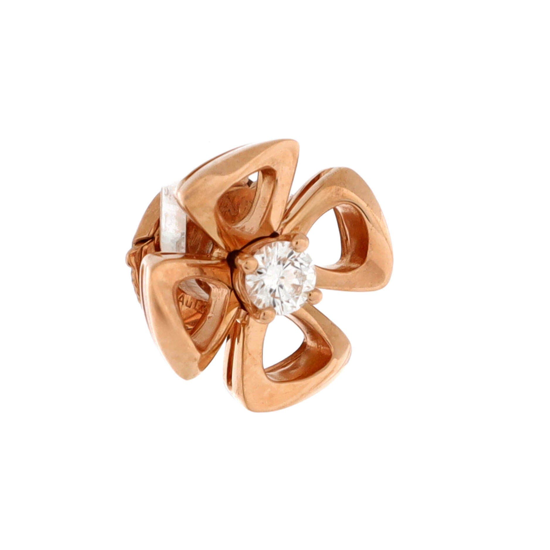 Fiorever Stud Earrings 18K Rose Gold with Diamond, Alternate, color, Metallic Gold