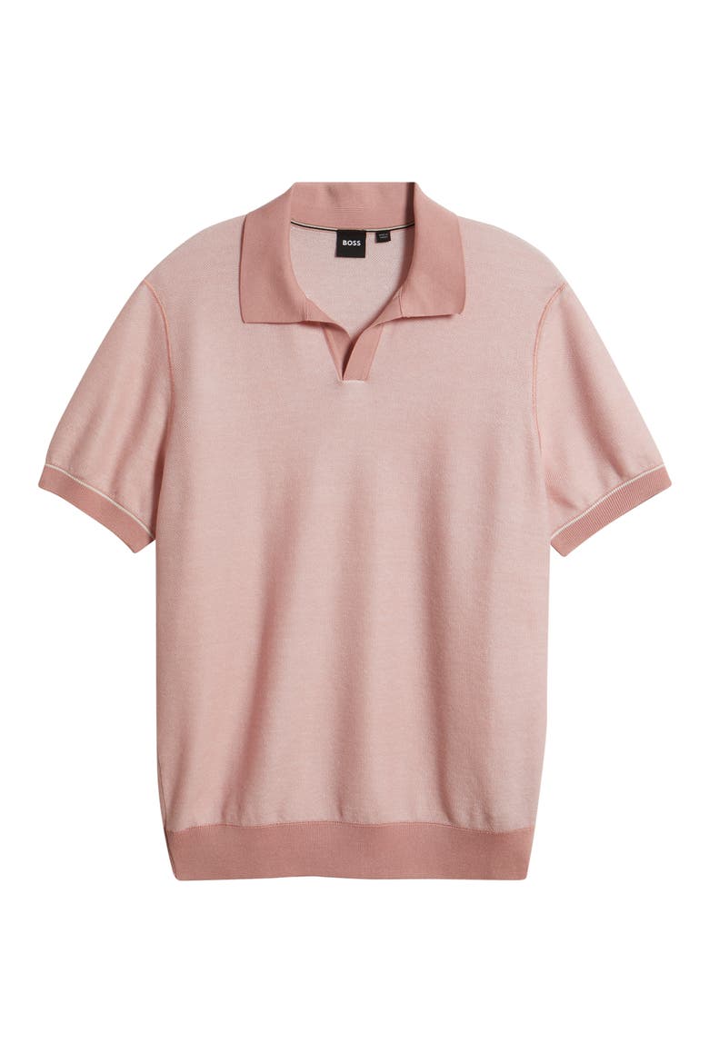 H-Narciso Stripe Johnny Collar Polo, Alternate, color, LIGHT/ PASTEL PINK