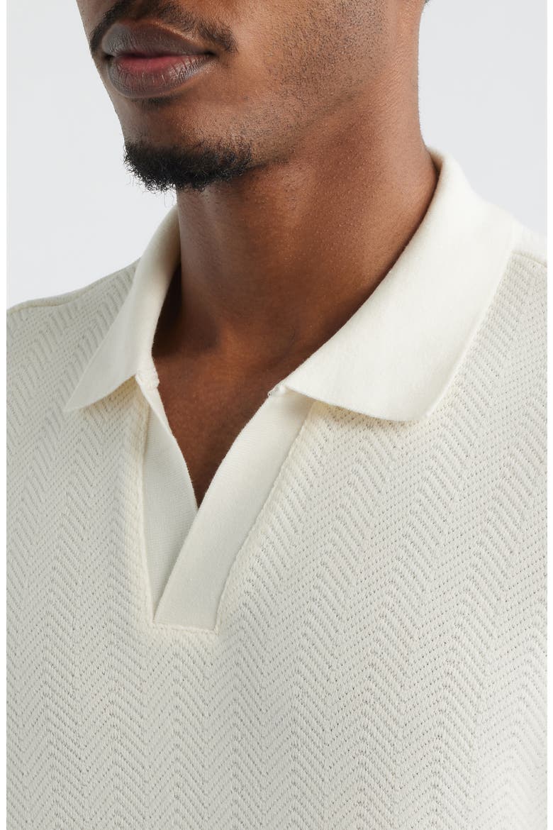 Knit Johnny Collar Polo, Alternate, color, IVORY EGRET