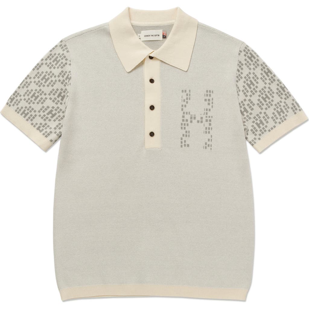 Honor The Gift Jacquard Knit Pattern Polo Sweater