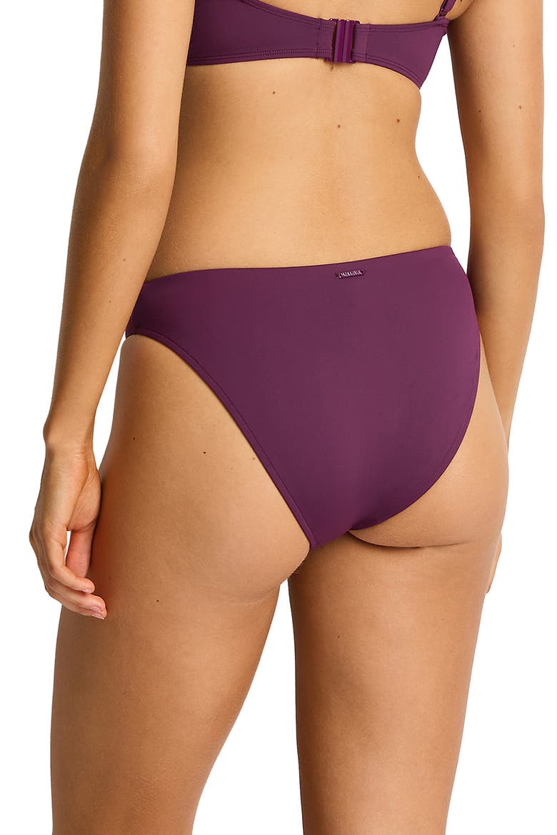 Essentials Edit Mid Bikini Bottoms, Alternate, color, CLARET