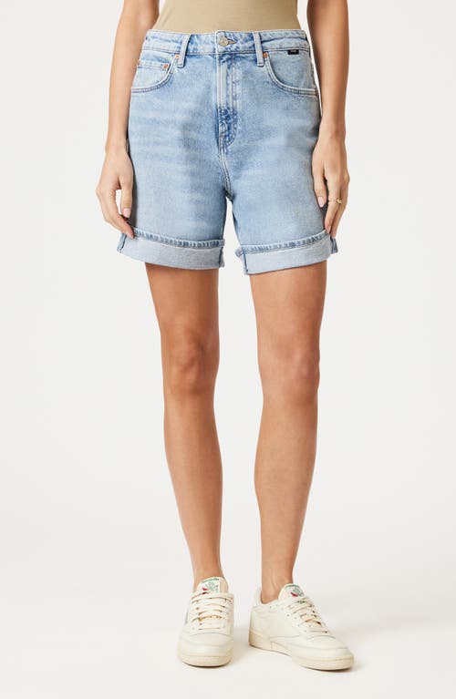 Mavi Jeans Heidi High Waist Cuffed Relaxed Denim Shorts In Light Blue 90s