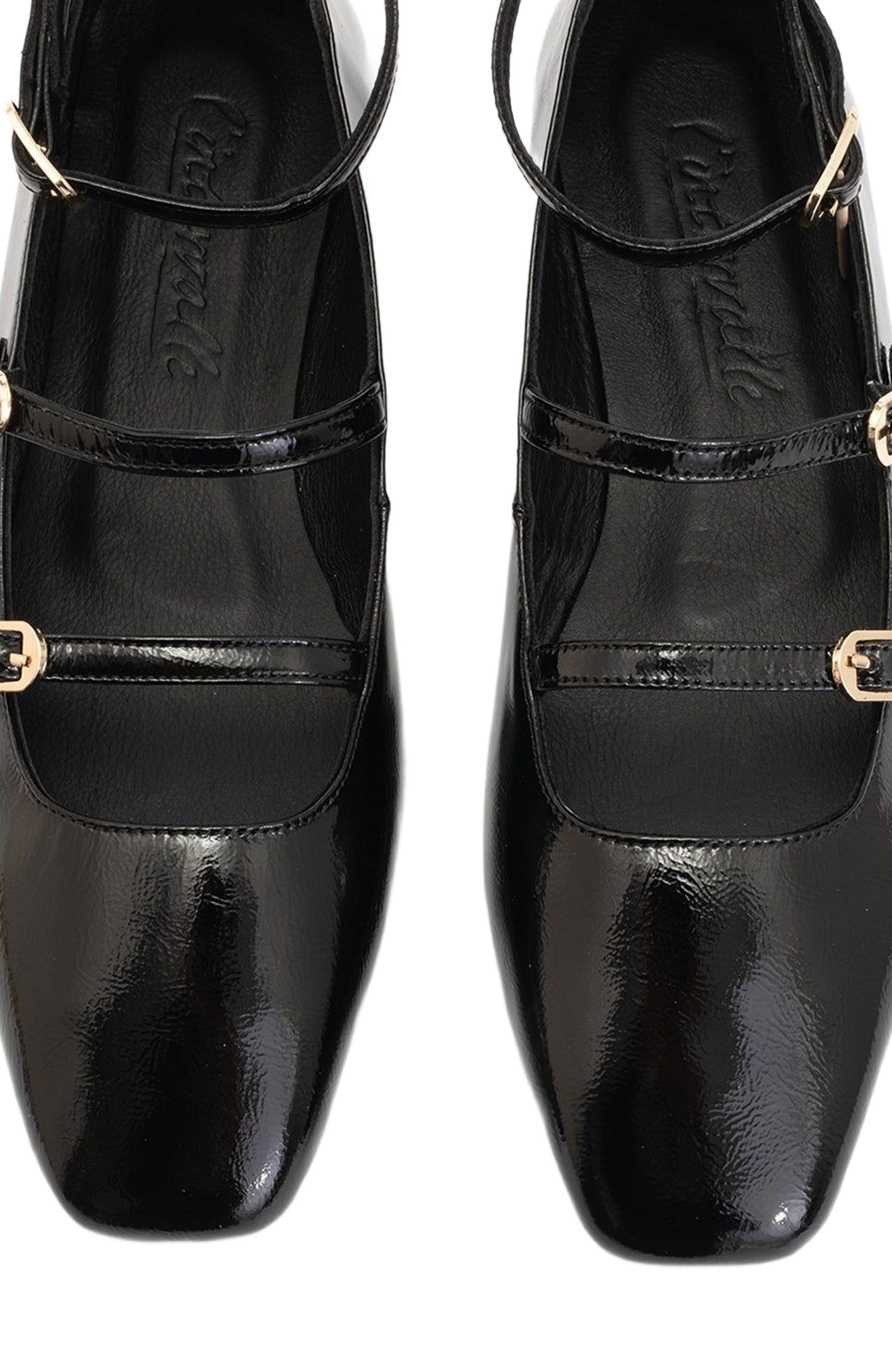 Forever & Always Shoes Serena Leather Mary Jane Flats, Alternate, color, Black Patent Leather