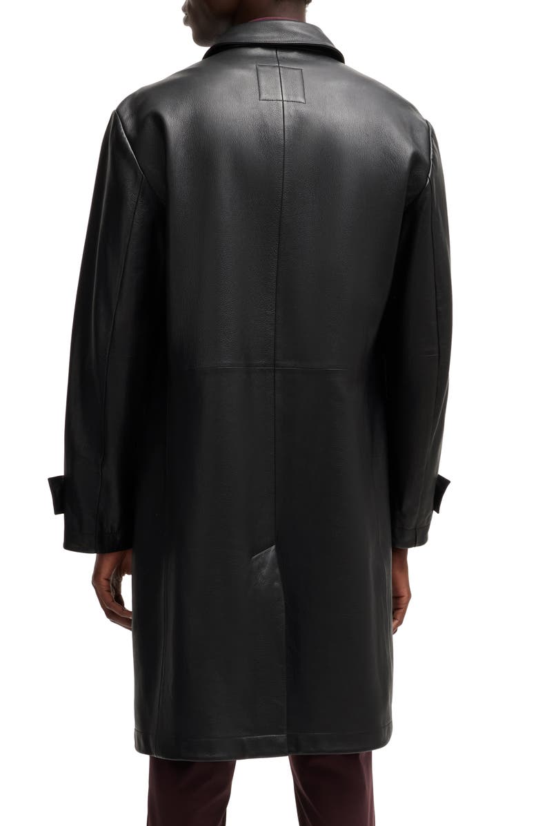 BOSS Malfred Leather Overcoat, Alternate, color, 