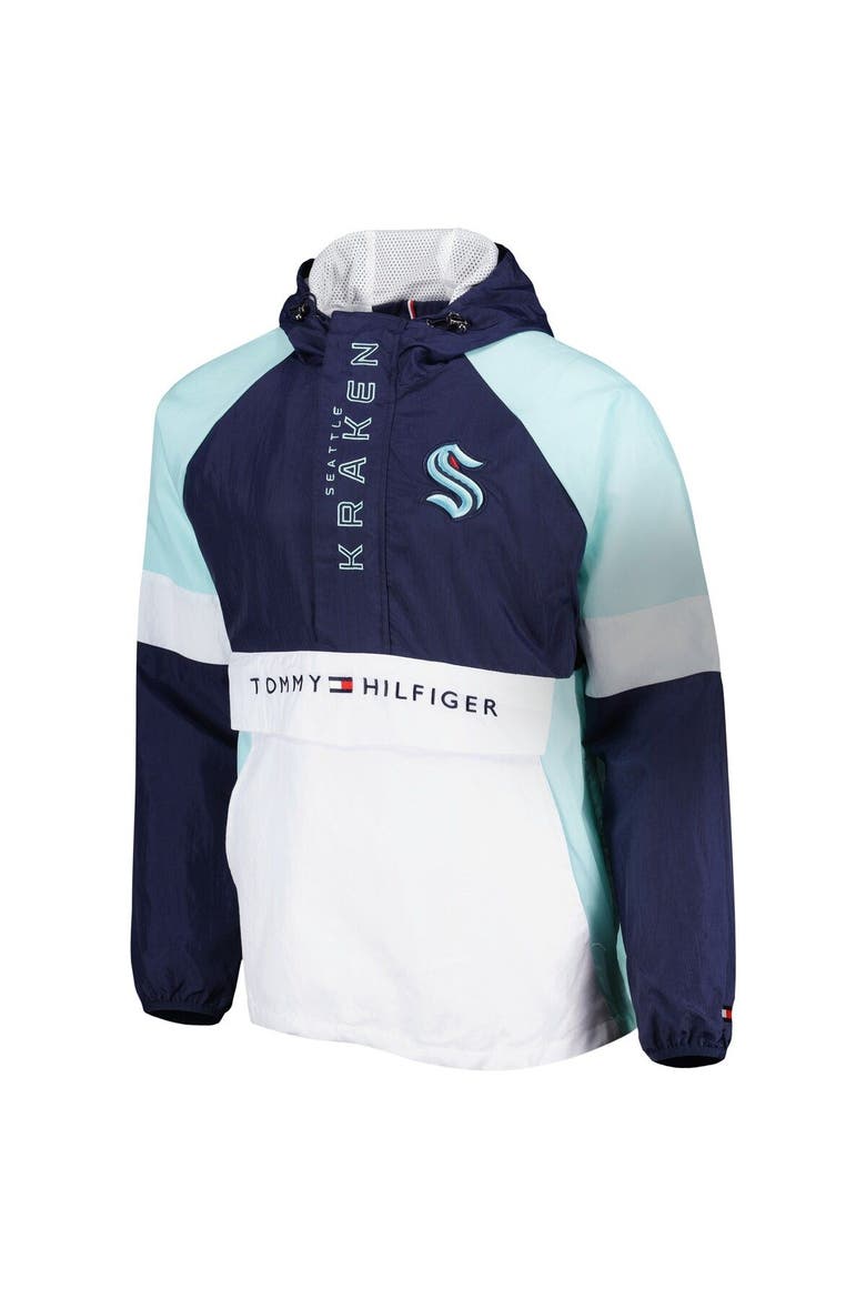 Men's Tommy Hilfiger Deep Sea Blue/White Seattle Kraken Raglan Half-Zip Jacket, Alternate, color, Blue