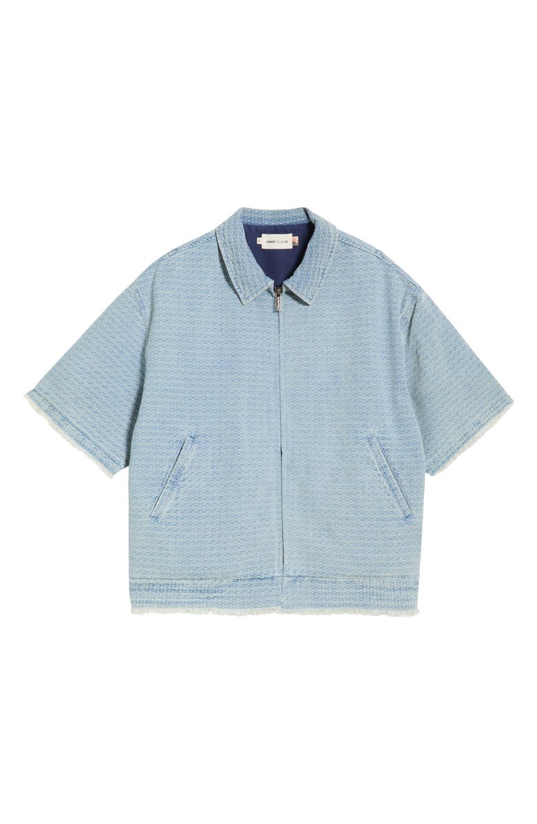HONOR THE GIFT Cotton Blend Zip Front Shirt, Main, color, Light Indigo
