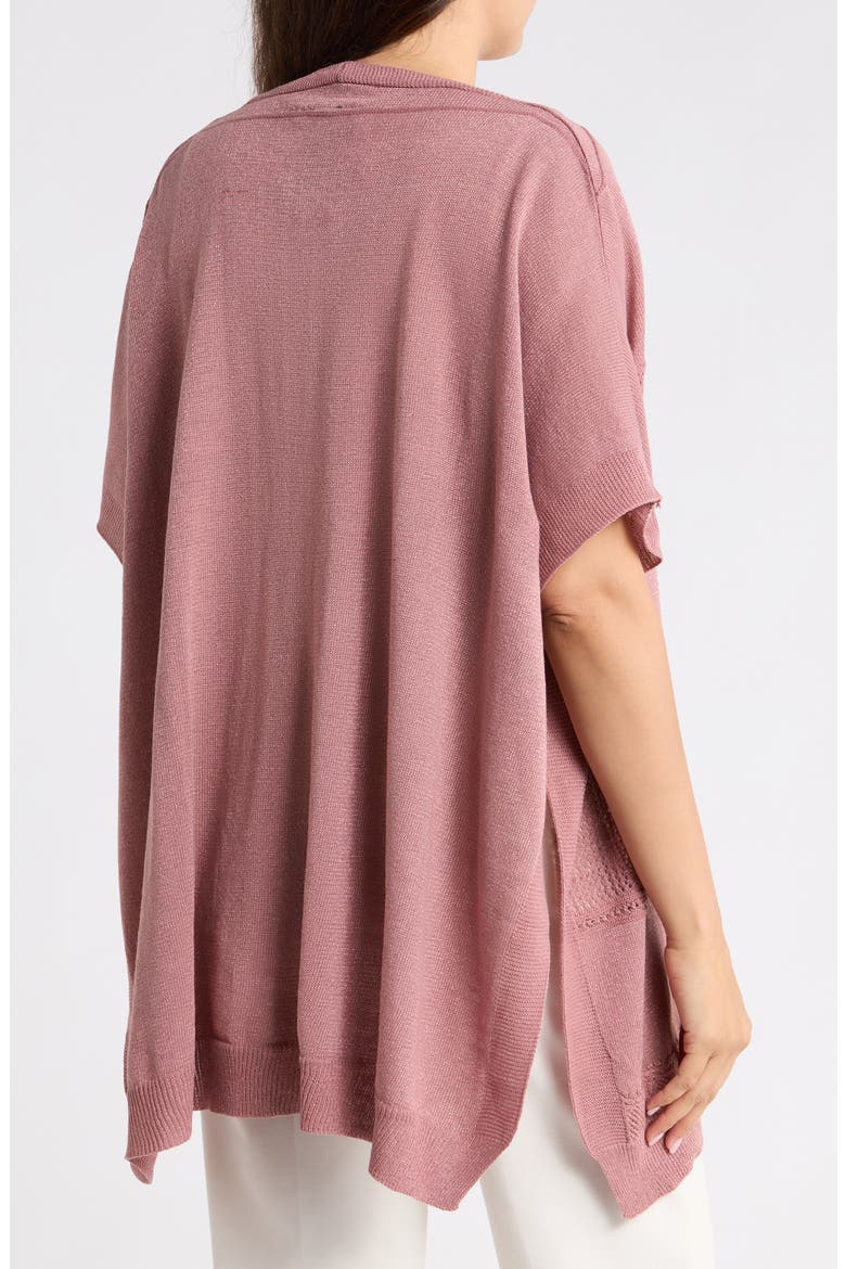 Metallic Textured Knit Ruana, Main, color, ROSE