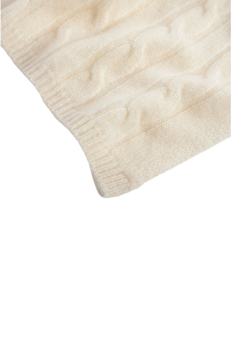 Italic Hallie Cashmere Cable Knit Baby Blanket, Alternate, color, Cream
